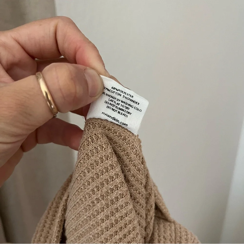 Rivi & Kin Waffle Knit Romper Neutral Color